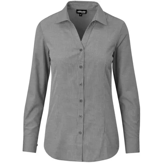 Ladies Long Sleeve Northampton Shirt Black Front